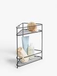 John Lewis ANYDAY Matt Black Double Shower Basket