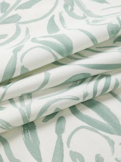 John Lewis Painted Leaves Furnishing Fabric - view 2, Dusty Green