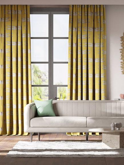 Harlequin Demoiselle Furnishing Fabric - view 2, Chartreuse/Grape