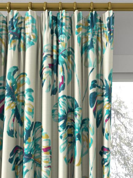 Harlequin Kelapa Made to Measure Curtains or Roman Blind, Lagoon/Cerise - view 2, Lagoon/Cerise
