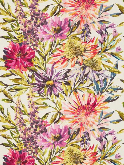 Harlequin Floreale Made to Measure Curtains or Roman Blind, Fuchsia/Heather/Lime, Fuchsia/Heather/Lime