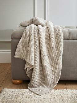 Laura Ashley Parker Cotton Throw, Dove