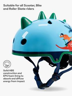 Micro Scooters Kids' Deluxe Scootersaurus 3D Bike/Scooter Safety Helmet - view 2, Dinosaur Print