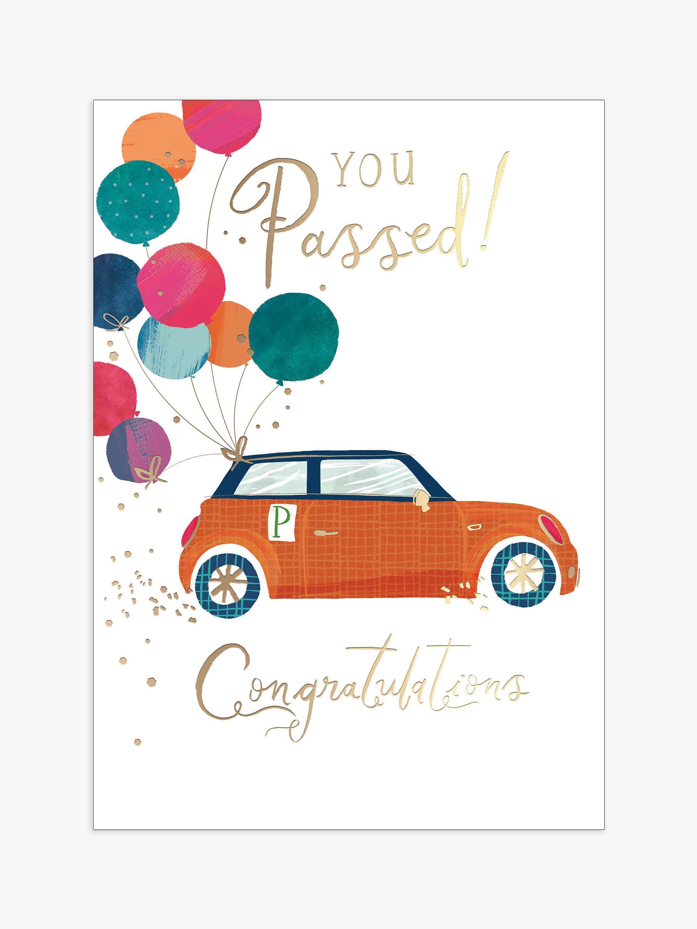 Woodmansterne Car Balloons Passed Driving Test Card