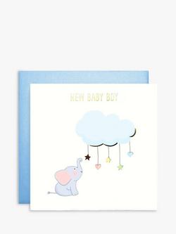 Susan O'Hanlon Elephant Baby Boy New Baby Card, 