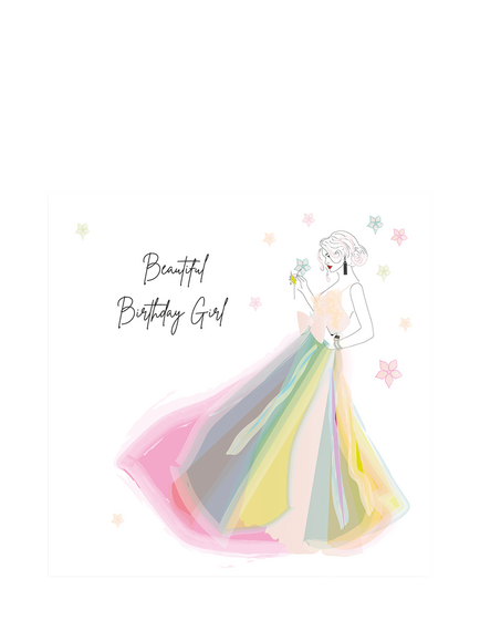 Five Dollar Shake Multicolour Ribbon Dress Birthday Card, Multi