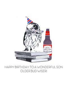 Five Dollar Shake Wise Owl Son Birthday Card