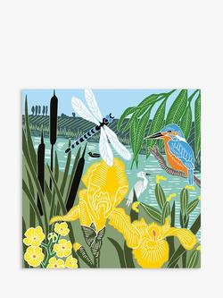 Art File By The River Illustration Blank Greeting Card, Multi