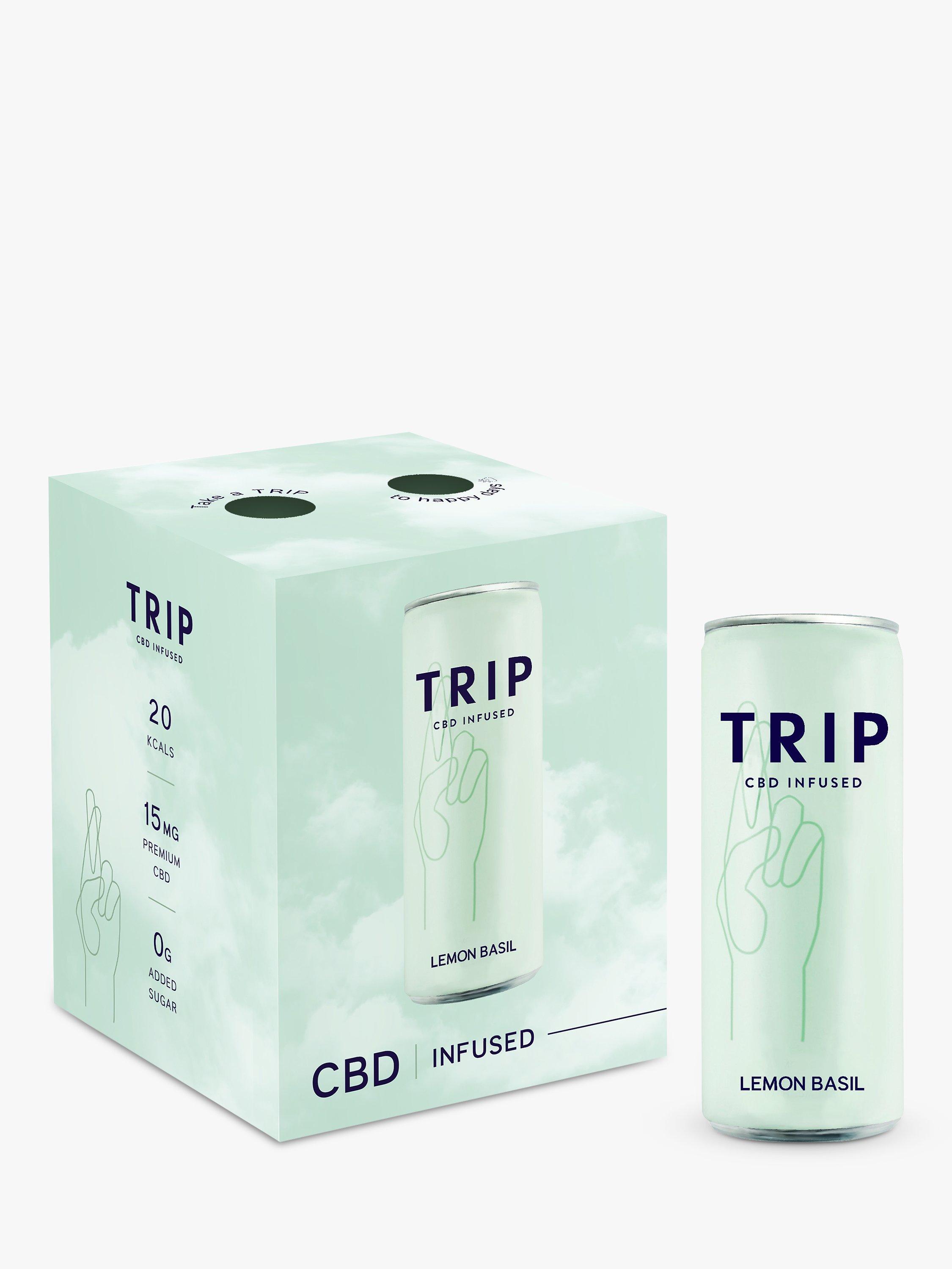 TRIP CBD Infused Lemon Basil Drink, 4 x 250ml
