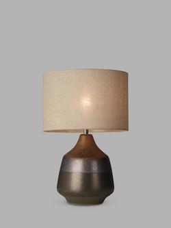 John Lewis Delaney Ceramic Table Lamp, Bronze Glaze, Bronze Glaze