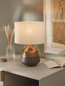 John Lewis Delaney Ceramic Table Lamp, Bronze Glaze - view 2, Bronze Glaze