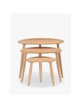 ercol for John Lewis Shalstone Nest of 3 Tables, Oak