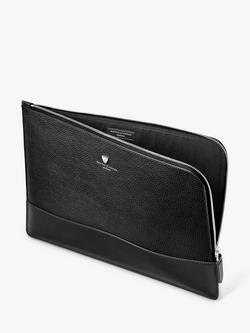 Aspinal of London City Pebble Leather Laptop Folio - view 2, Black