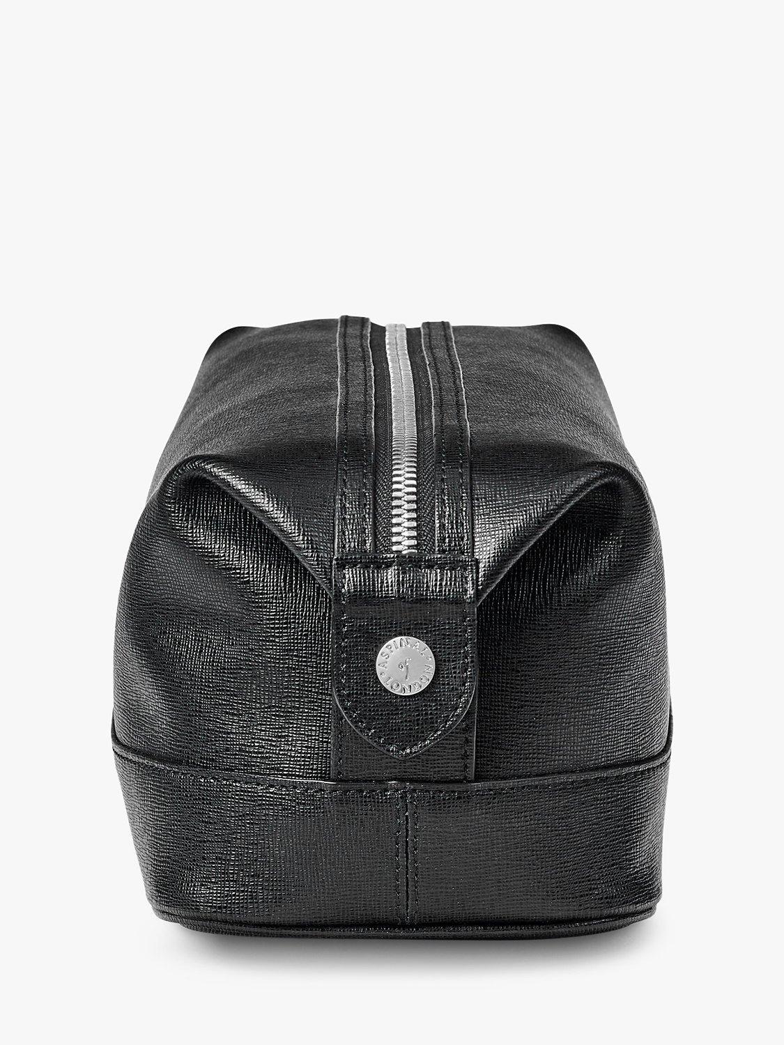 Product image 4 of 5, which shows Aspinal of London Saffiano Leather Wash Bag, Black