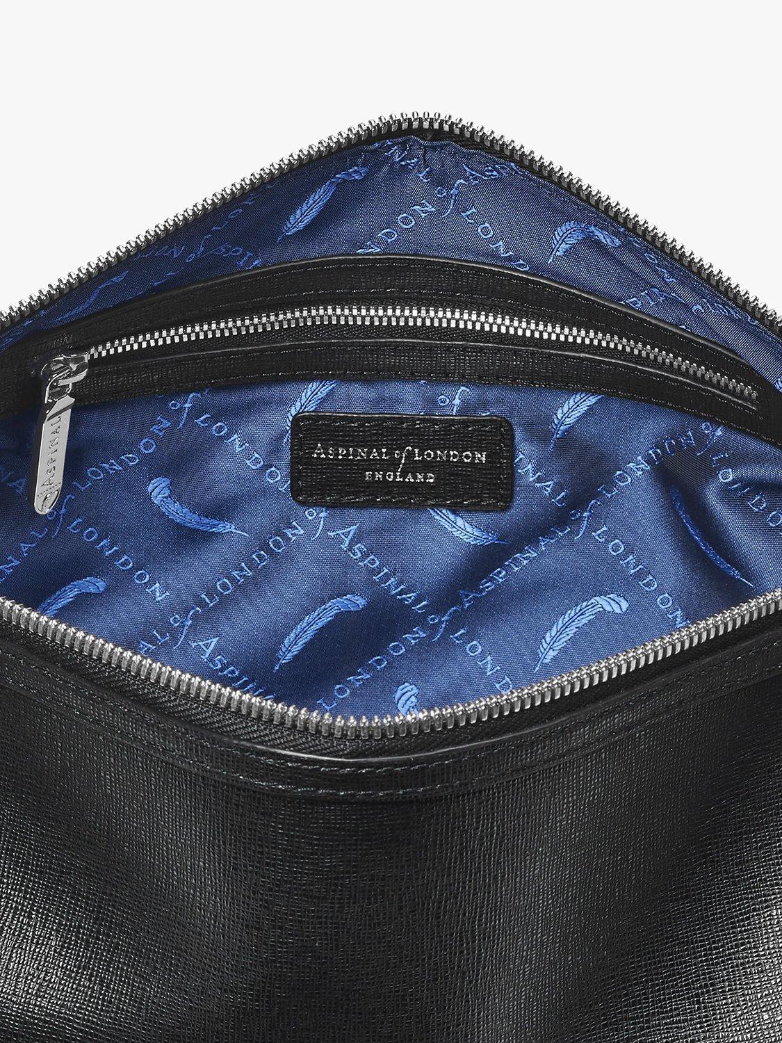 Product image 2 of 5, which shows Aspinal of London Saffiano Leather Wash Bag, Black