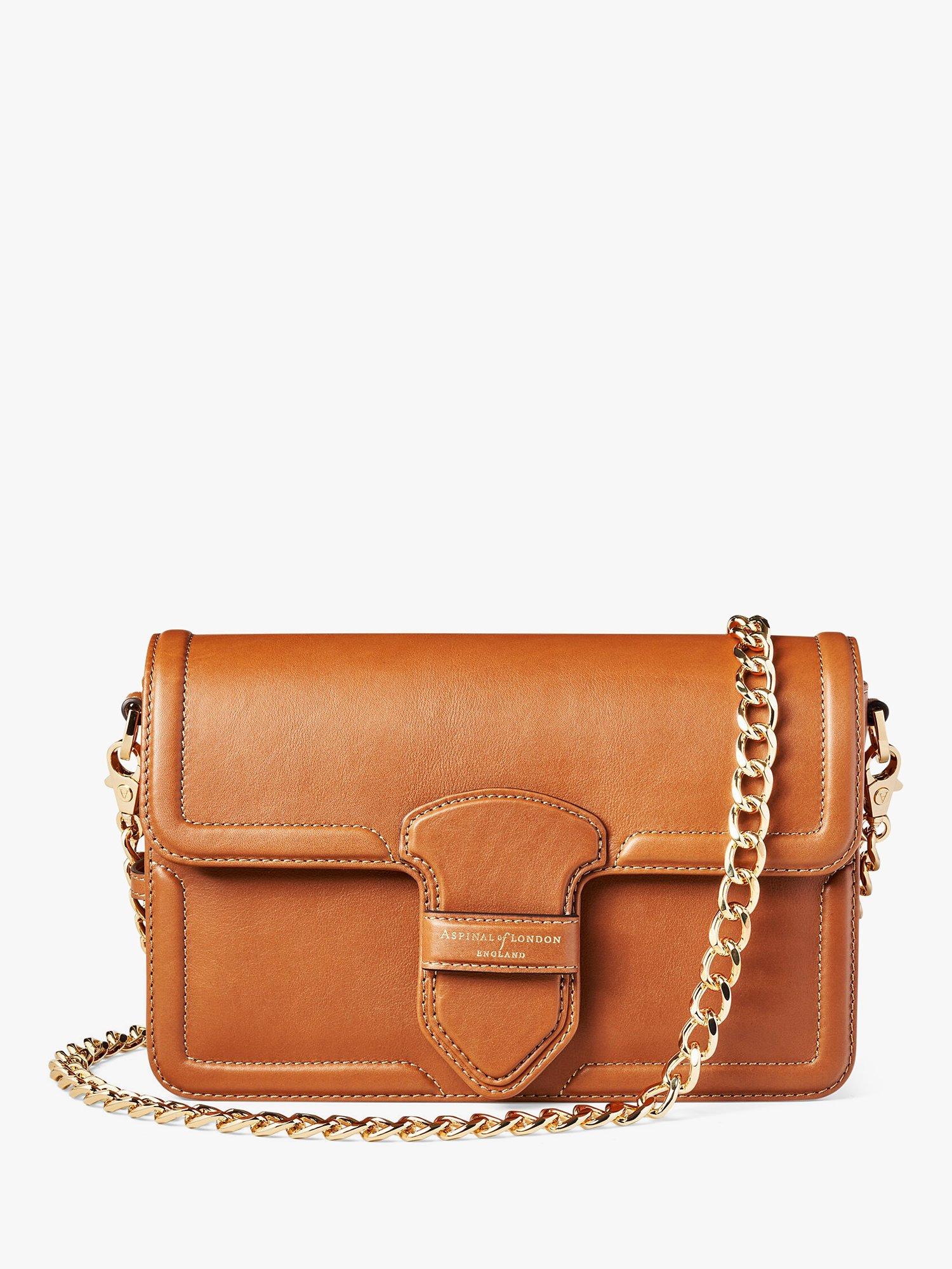 Aspinal of London The Resort Smooth Leather Shoulder Bag, Tan