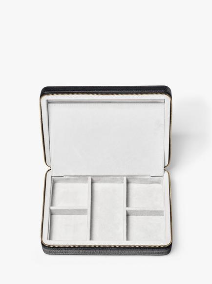 Aspinal of London Large Pebble Leather Jewellery Case - view 2, Black