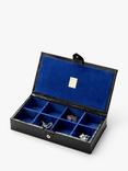 Aspinal of London Croc Leather Cufflinks Box, Black