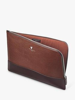 Aspinal of London City Pebble Leather Laptop Folio - view 2, Tobacco