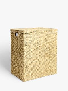 John Lewis Water Hyacinth Lidded Double Laundry Hamper