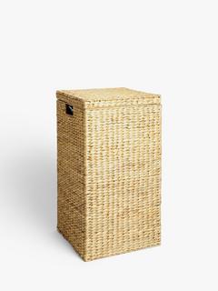John Lewis Water Hyacinth Lidded Single Laundry Hamper