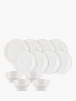 Royal Doulton 1815 Pure Porcelain Boxed Dinnerware Set, 12 Piece, White, White