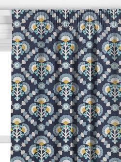 John Lewis Floral Trellis Made to Measure Curtains or Roman Blind, Navy - view 2, Navy