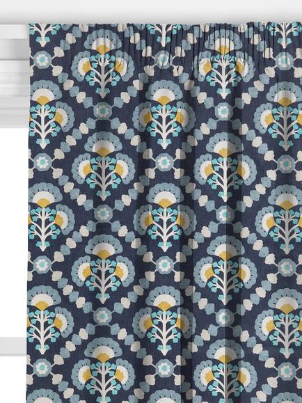 John Lewis Floral Trellis Made to Measure Curtains or Roman Blind, Navy - view 2, Navy