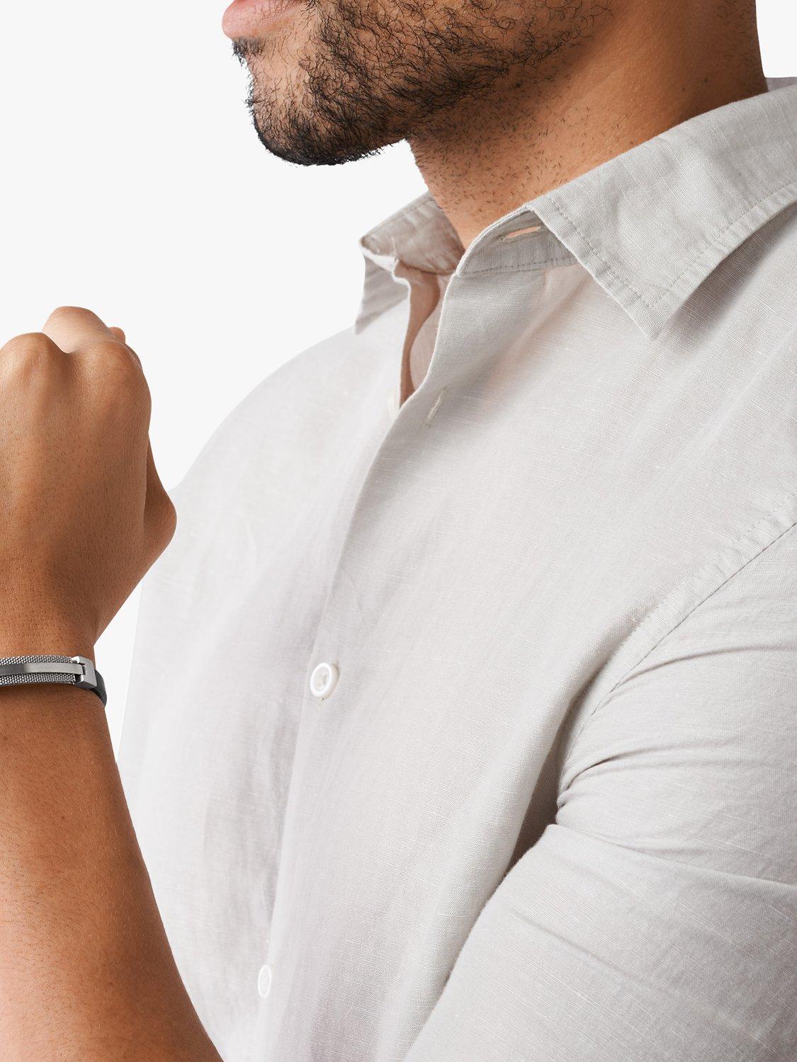 Skagen Men's Torben Leather & Steel Bracelet, Silver/Black