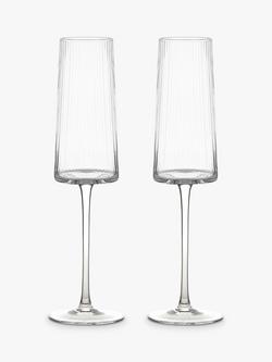 Anton Studio Designs Empire Flute Glasses, Set of 2, 250ml, Clear, Clear