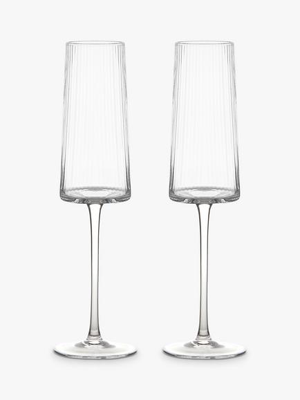 Anton Studio Designs Empire Flute Glasses, Set of 2, 250ml, Clear, Clear
