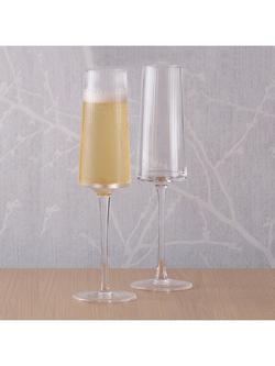 Anton Studio Designs Empire Flute Glasses, Set of 2, 250ml, Clear - view 2, Clear