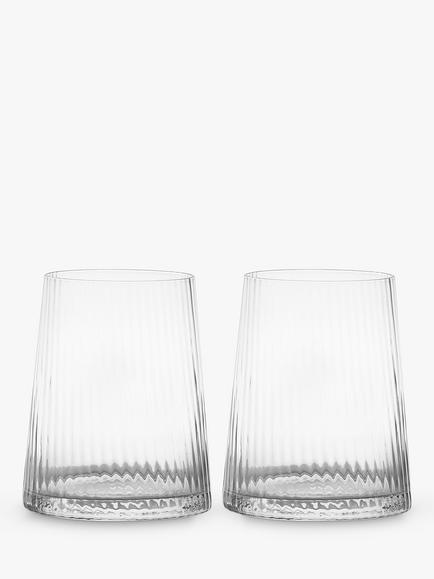 Anton Studio Designs Empire Tumblers, Set of 2, 400ml, Clear