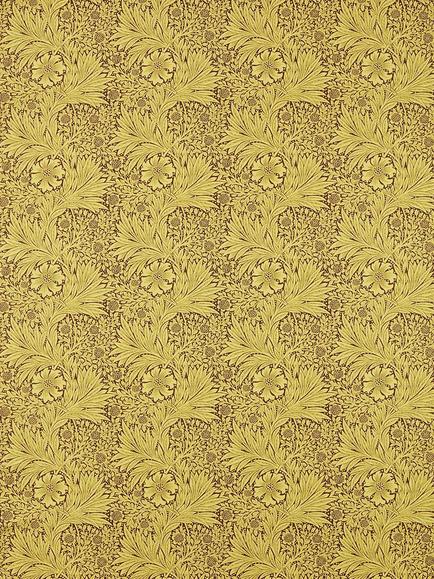 Morris & Co. Ben Pentreath Marigold Made to Measure Curtains or Roman Blind, Summer Yellow/Chocolate, Summer Yellow/Choc
