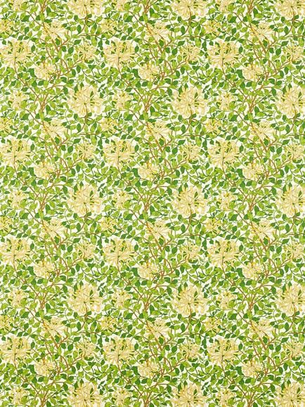 Morris & Co. Ben Pentreath Honeysuckle Made to Measure Curtains or Roman Blind, Cream/Chocolate, Cream/Chocolate