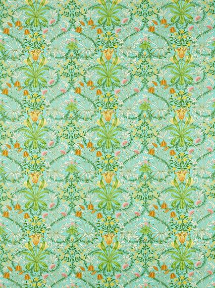 Morris & Co. Ben Pentreath Woodland Weeds Made to Measure Curtains or Roman Blind, Orange/Turquoise, Orange/Turquoise