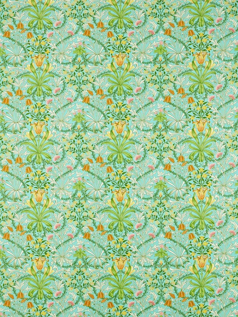 Morris & Co. Ben Pentreath Woodland Weeds Furnishing Fabric, Orange/Turquoise