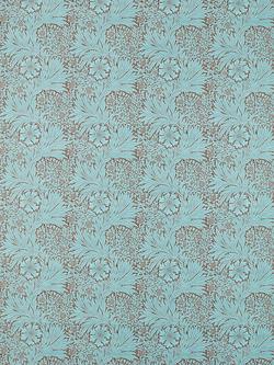 Morris & Co. Ben Pentreath Marigold Made to Measure Curtains or Roman Blind, Sky/Chocolate, Sky/Chocolate