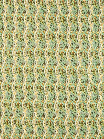 Morris & Co. Ben Pentreath Daffodil Made to Measure Curtains or Roman Blind, Cove Blue/Chocolate, Cove Blue/Chocolate
