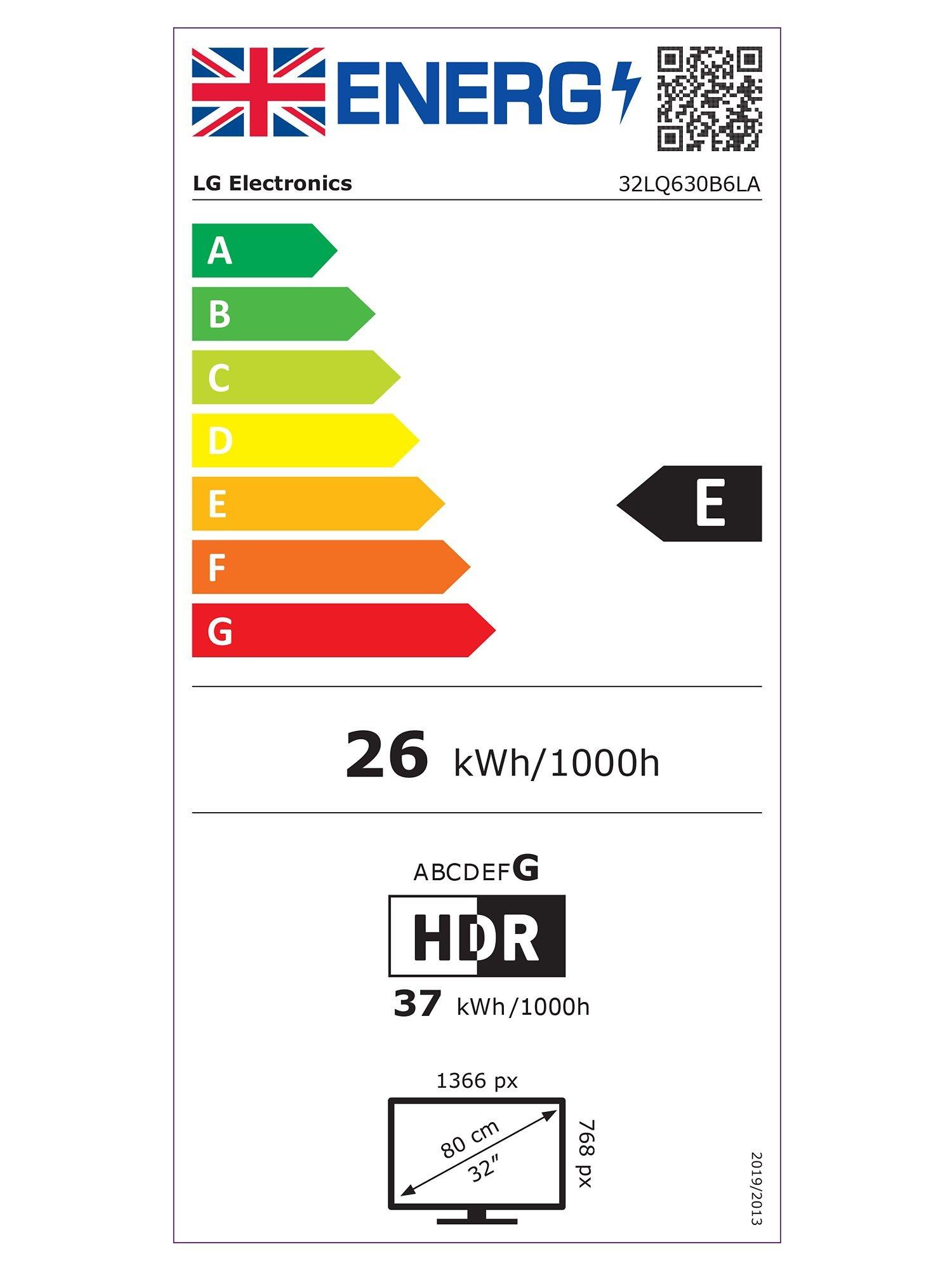 This item is rated E for energy efficiency on a scale from A (most efficient) to G (least efficient).