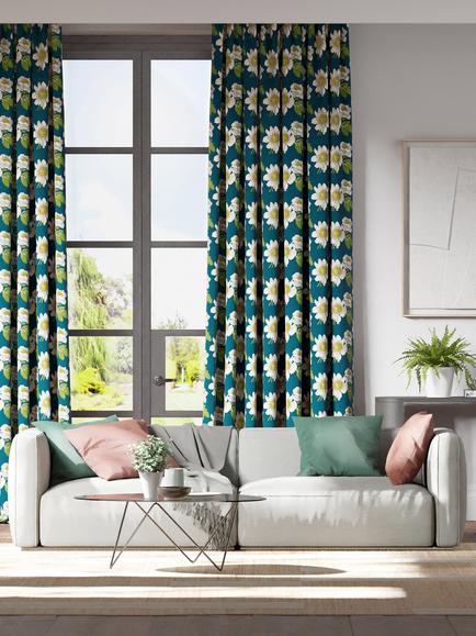 Harlequin Paeonia Furnishing Fabric - view 2, Azurite/Meadow/Nectar