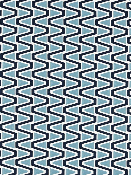 Harlequin Perception Furnishing Fabric, Japanese Ink/Sky/New Beginnings