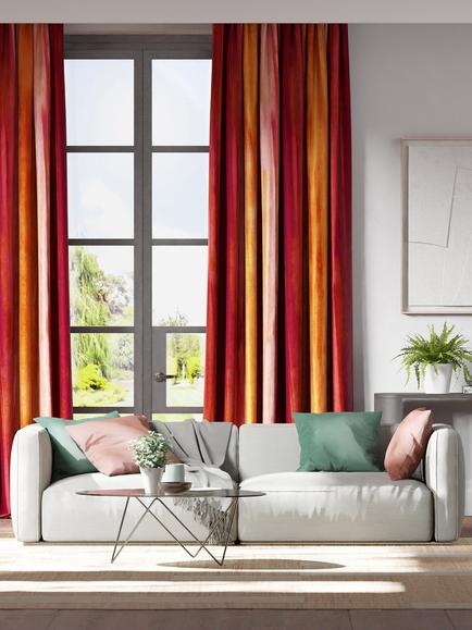 Harlequin Rewilded Furnishing Fabric - view 2, Fig/Pomegranate