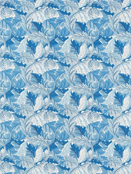 Morris & Co. Acanthus Made to Measure Curtains or Roman Blind, Woad, Woad