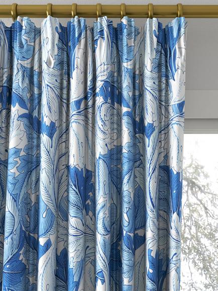 Morris & Co. Acanthus Made to Measure Curtains or Roman Blind, Woad - view 2, Woad