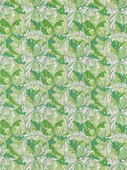 Morris & Co. Acanthus Made to Measure Curtains or Roman Blind, Leaf Green, Leaf Green