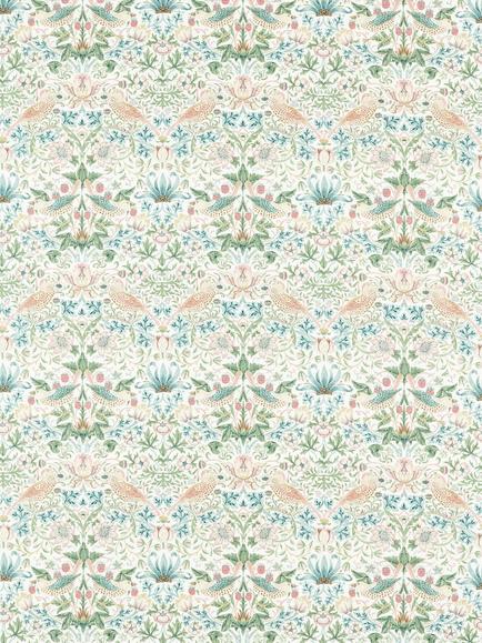 Morris & Co. Strawberry Thief Made to Measure Curtains or Roman Blind, Cochineal/Willow, Cochineal/Willow
