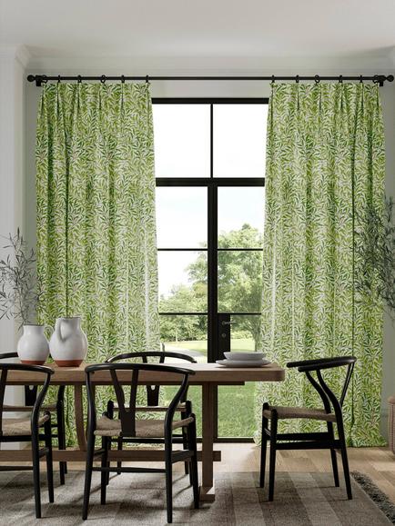Morris & Co. Willow Bough Furnishing Fabric - view 2, Leaf Green