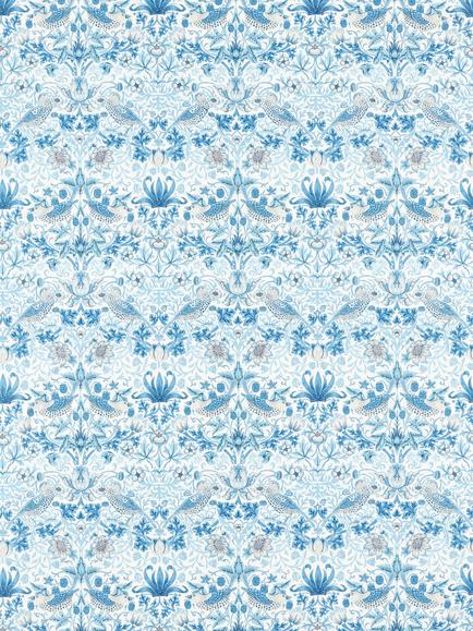 Morris & Co. Strawberry Thief Made to Measure Curtains or Roman Blind, Woad, Woad