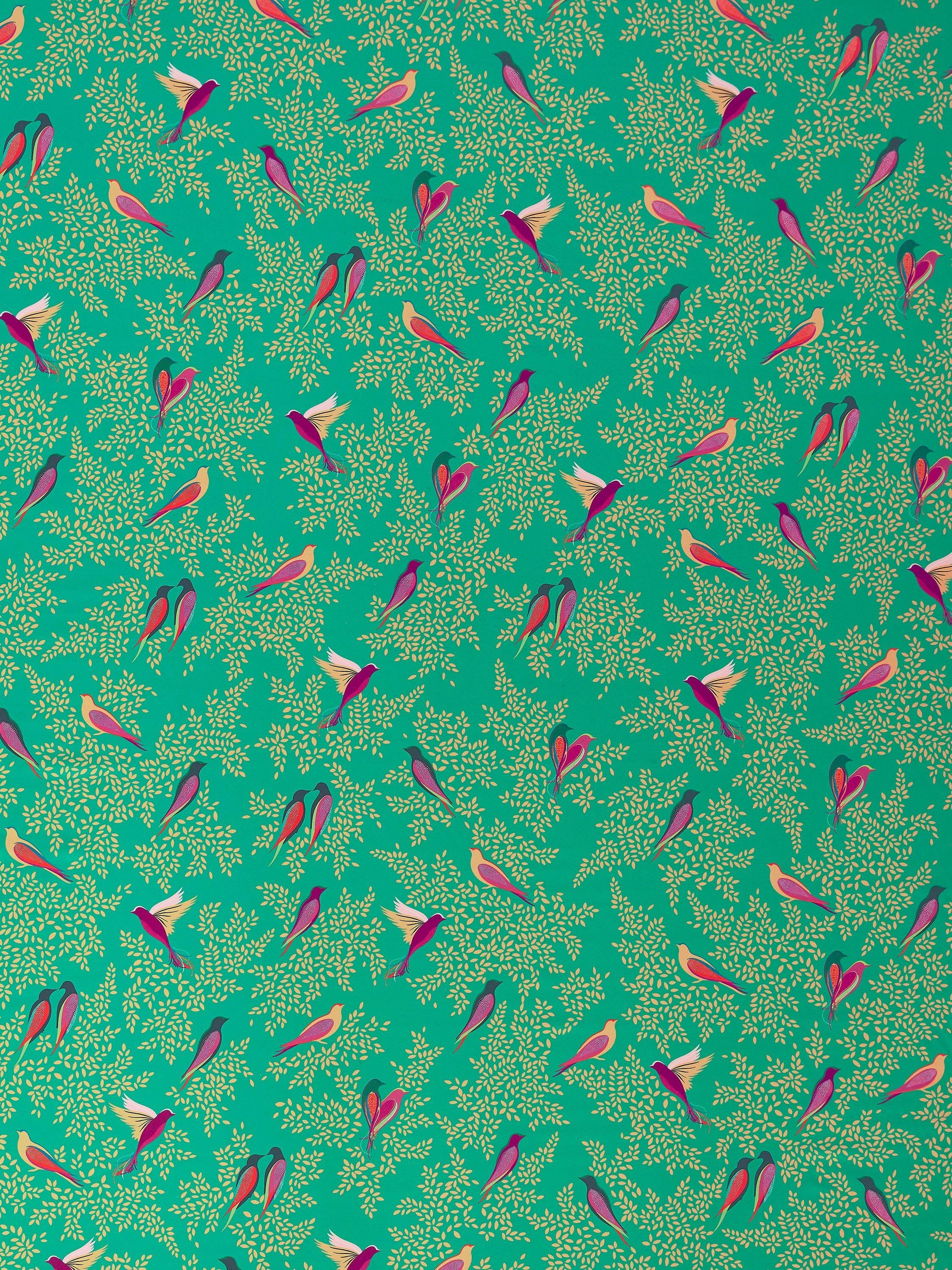 Sara Miller Green Birds Furnishing Fabric, Green